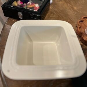 Nora Fleming Cream Square Serveware Bowl Pearl Dot Melamine